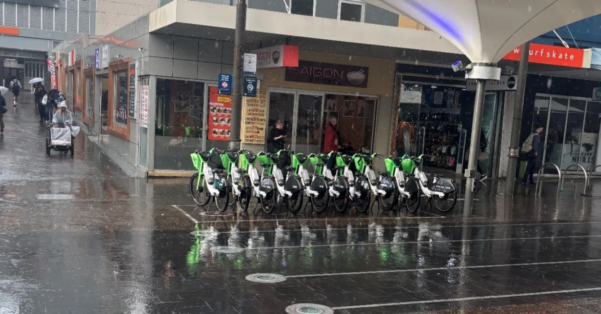 Bondi Beach shared bike parking